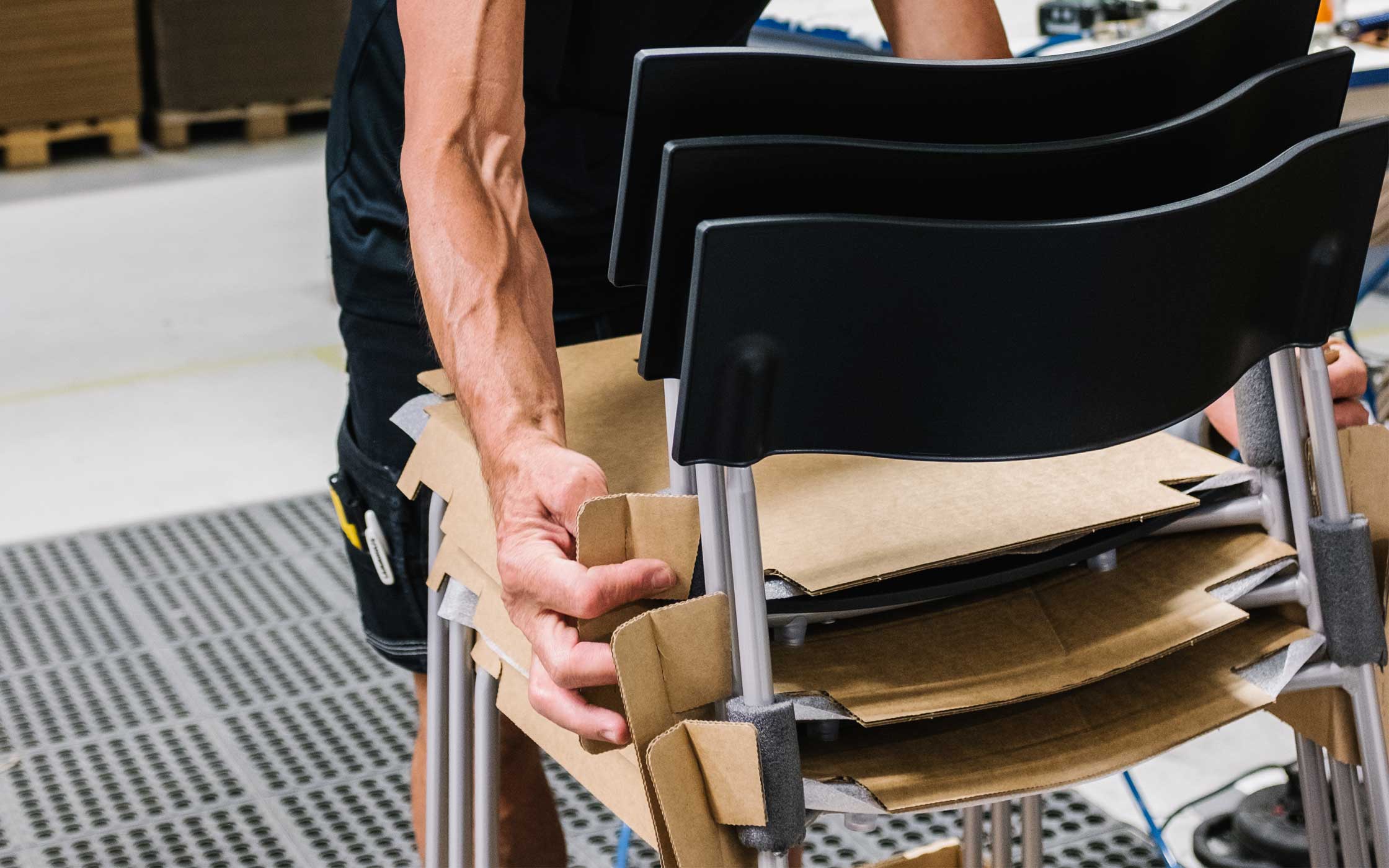 Assembly of furniture at Lammhults.