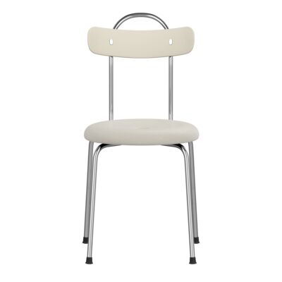 Lammhults_TaburettPlus_chair_beige_chrome_uph_seat_front.png