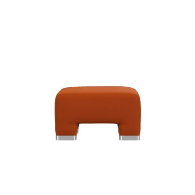 Lammhults_Geofanti_1seater_pouf_orange_chrome_shoe_side.png