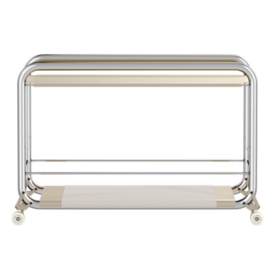 Lammhults_Tension_trolley_chrome_beige_leatherlining_front.png