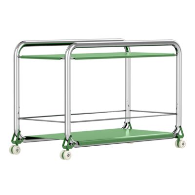 Lammhults_Tension_trolley_chrome_green_frontangle_v01.png