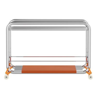 Lammhults_Tension_trolley_chrome_stainless_yelloworange_leatherlining_front_v01.png