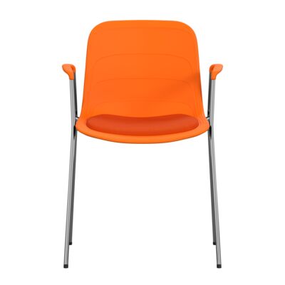 Lammhults_Grade_armchair_chrome_orange_seatpadorange_front.png