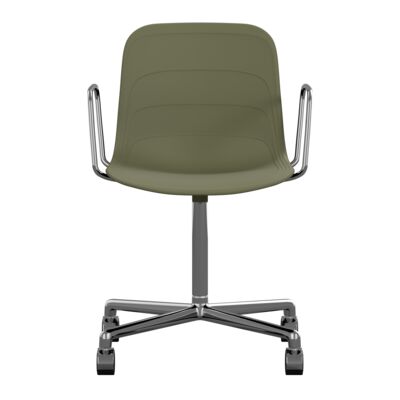 Lammhults_Grade_armchair_4-feet_casters_chrome_greygreen_front.png