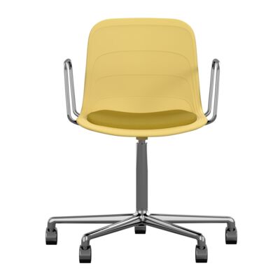 Lammhults_Grade_armchair_5-feet_casters_chrome_yellow_seatpadyellow_front.png