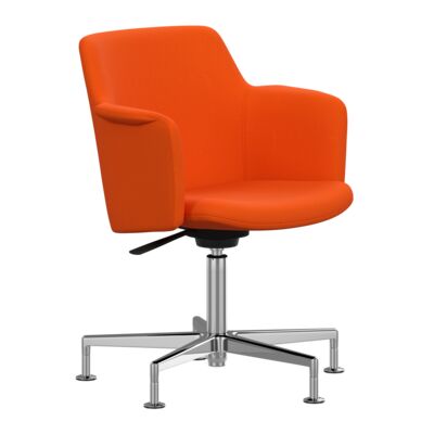Lammhults_Carousel_armchair_5-feet_polished_orange_frontangle.png