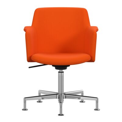 Lammhults_Carousel_armchair_5-feet_polished_orange_front.png