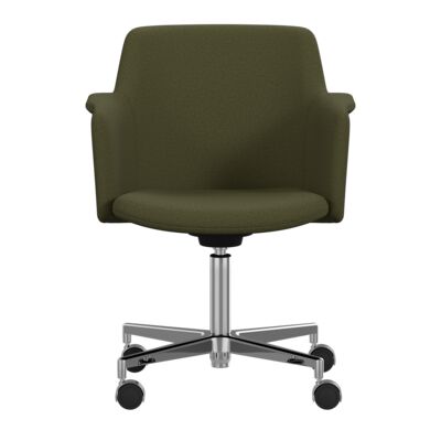 Lammhults_Carousel_armchair_4-feet_casters_polished_green_front.png