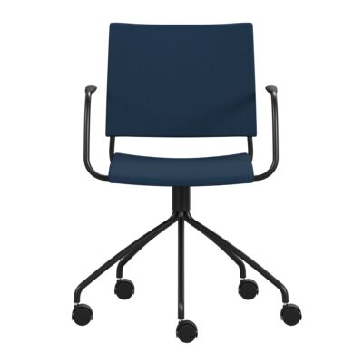 Lammhults_Spira_armchair_5-feet_casters_black_blue_front.png