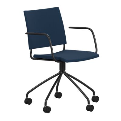 Lammhults_Spira_armchair_5-feet_casters_black_blue_frontangle.png