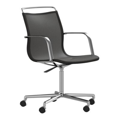 Lammhults_Atlas_Air_armchair_5-feet_casters_polished_black_frontangle.png