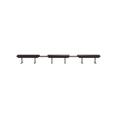 Lammhults_Teius_modularseating_H460_3x1200bench_blacktables_brown_brownleather_front.png